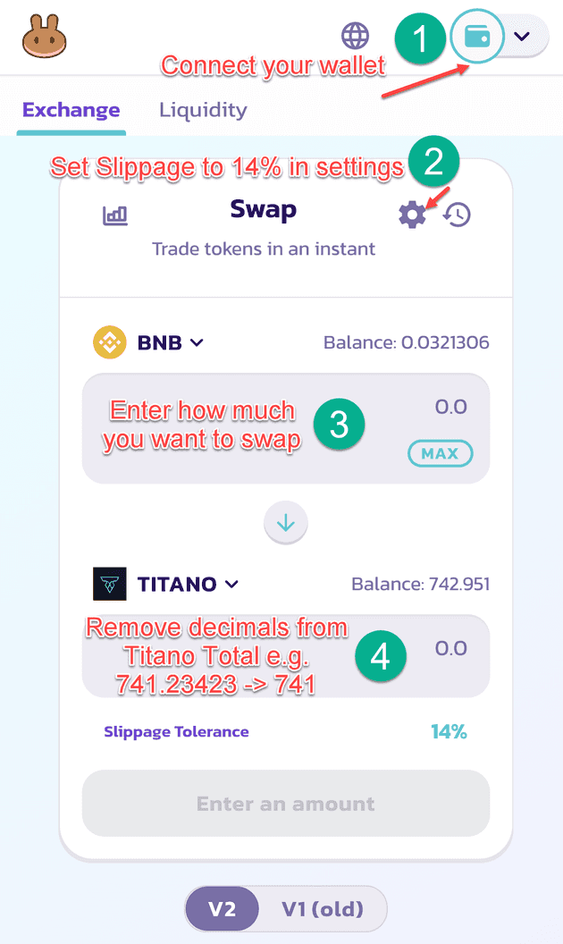 Swap for Titano